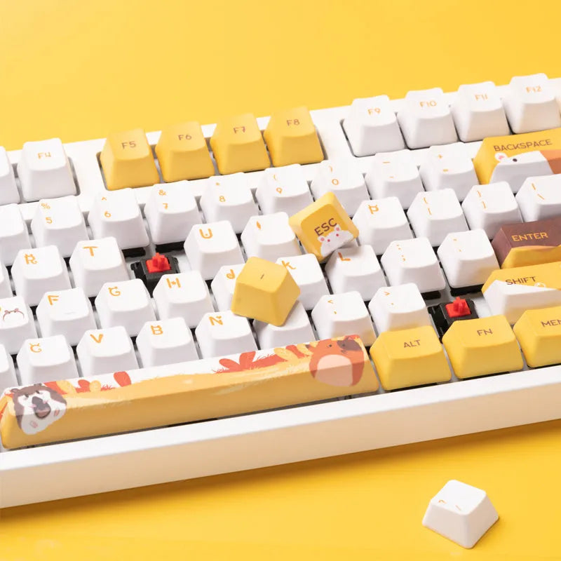 Black Jue Hairy wired mechanical keyboard with Cherry MX switches, 104 keys, PBT key caps, 1.8m cable