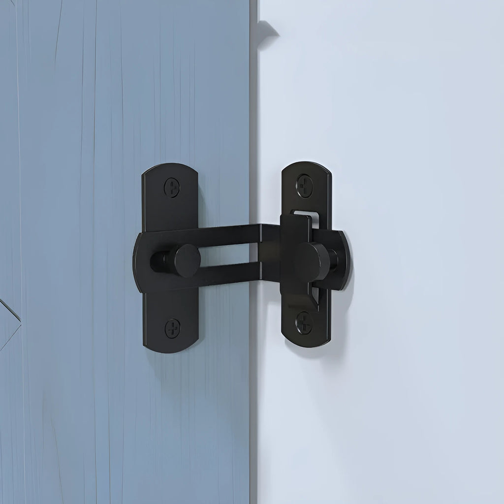 Warehouse sliding door lock with 90-degree hasp in carbon steel and stainless steel variants