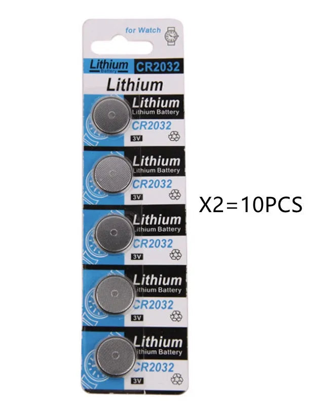 CR2032 lithium button batteries for weight scales and electronics in card packaging