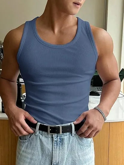 Men's tight-fit round neck sports T-shirt in polyester with wool lining