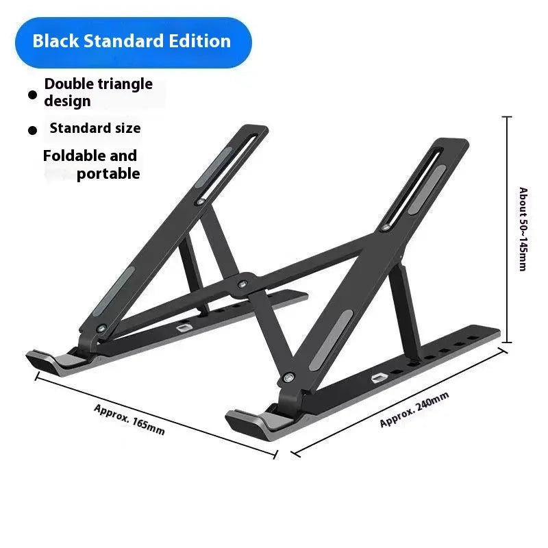 N3 aluminium alloy folding laptop stand in silver colour showing 16-18 inch size with cloth storage bag