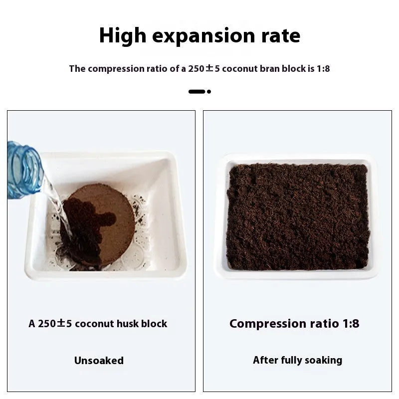 Nutrient soil blocks for vegetable planting in various sizes showing particle texture