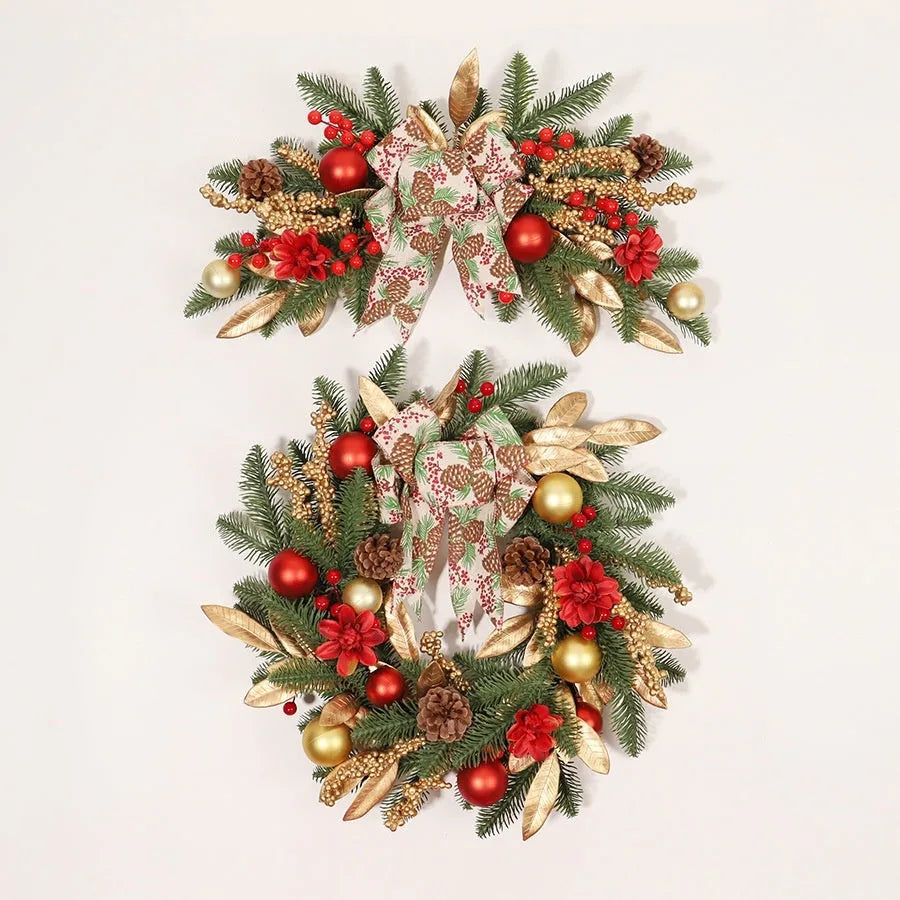 American country style plastic Christmas garland decorations in multiple styles with optional LED lighting