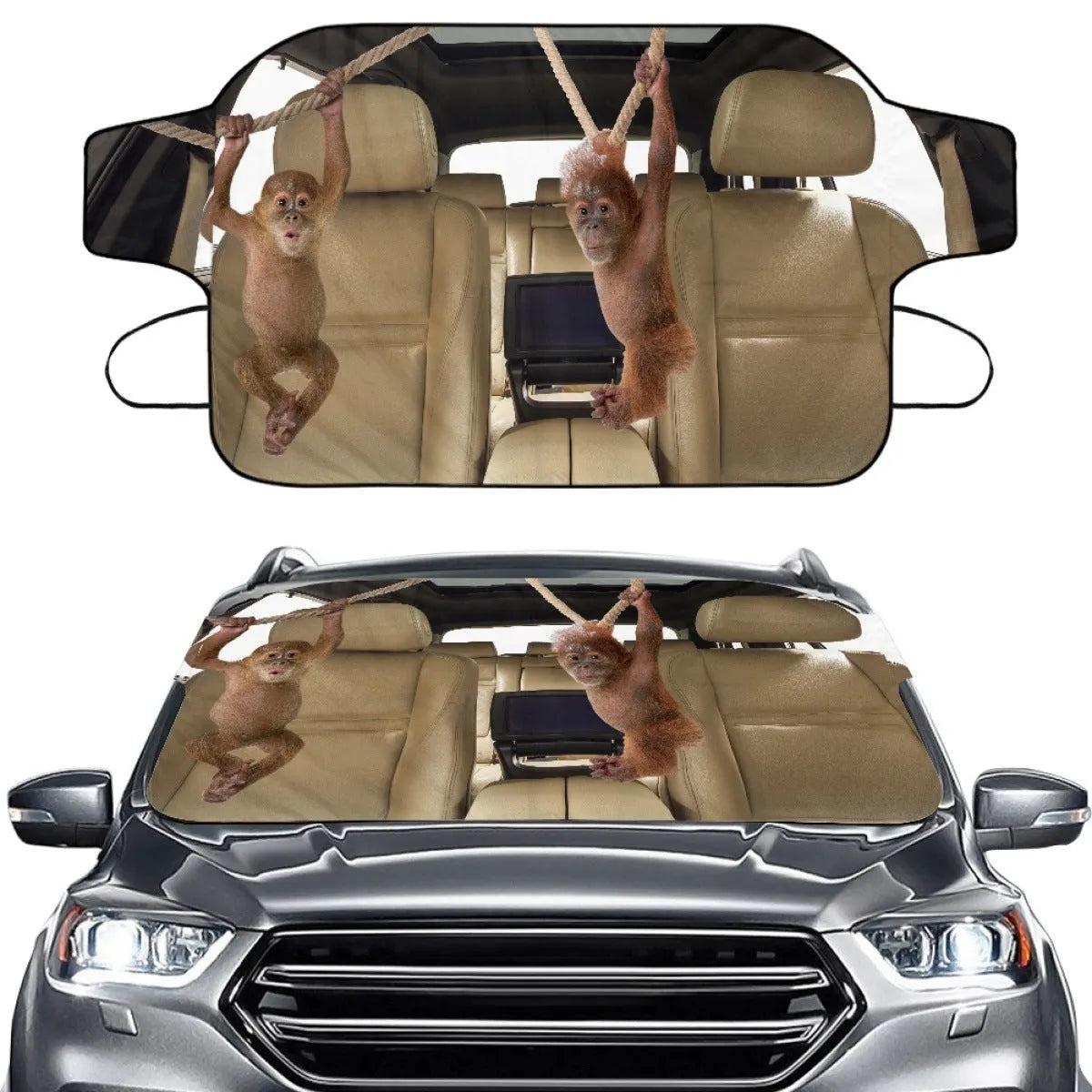 Car front gear snow protection cover with aluminium film foam polyester fabric measuring 130x70cm