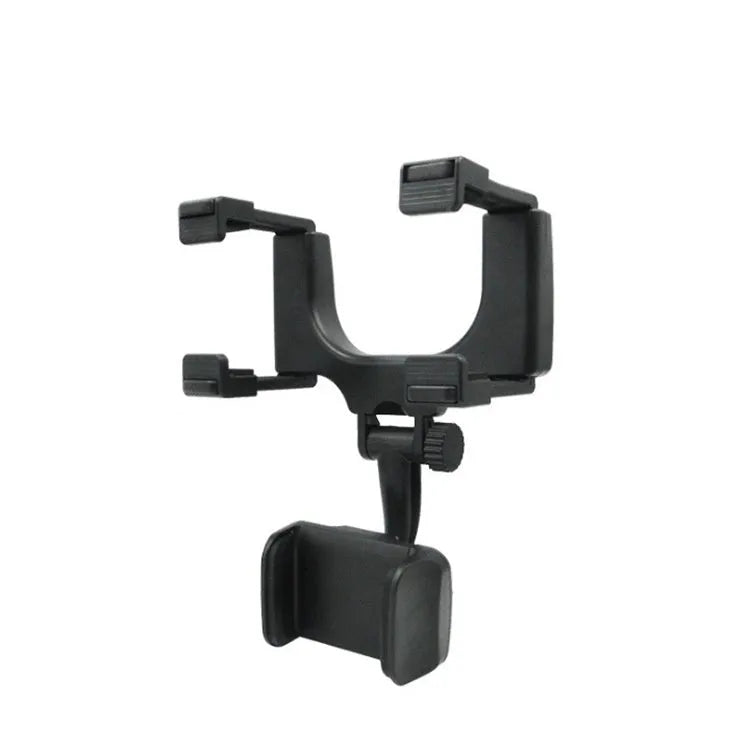 Black plastic car rearview mirror mobile phone navigation bracket and driving recorder fixing clip