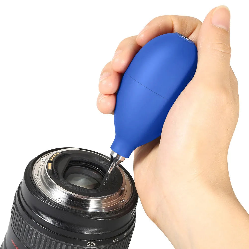 Blue rubber dust removal air blowing cleaning tool measuring 9.5cm for cameras and mobile phones