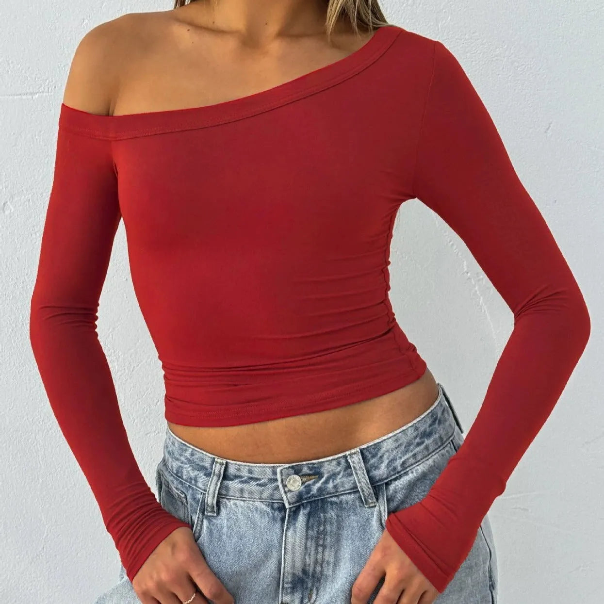 Women's solid colour knitted cardigan with cross shoulder straps and long sleeves in slim fit design