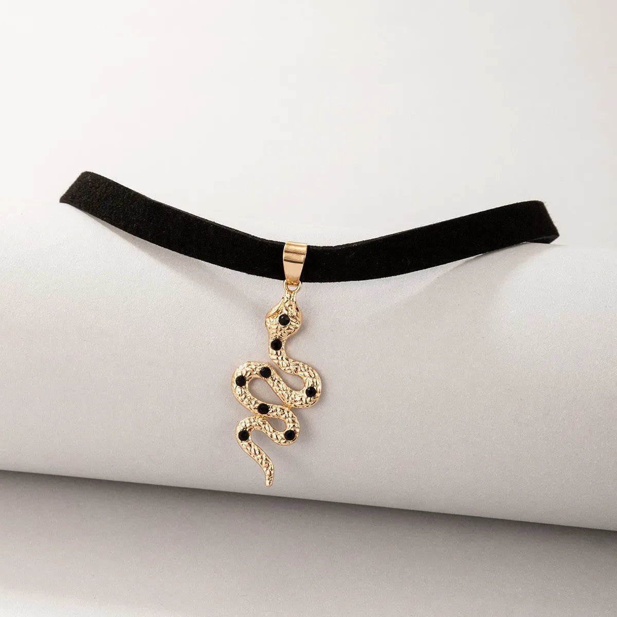 Baroque snake shape choker necklace gothic grunge style women silver gold alloy gift
