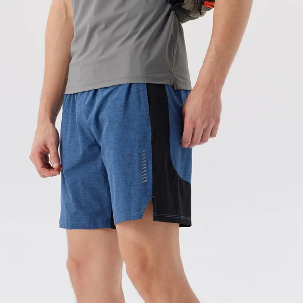 Men's casual spandex shorts in forest green with mid waist design and five-point construction