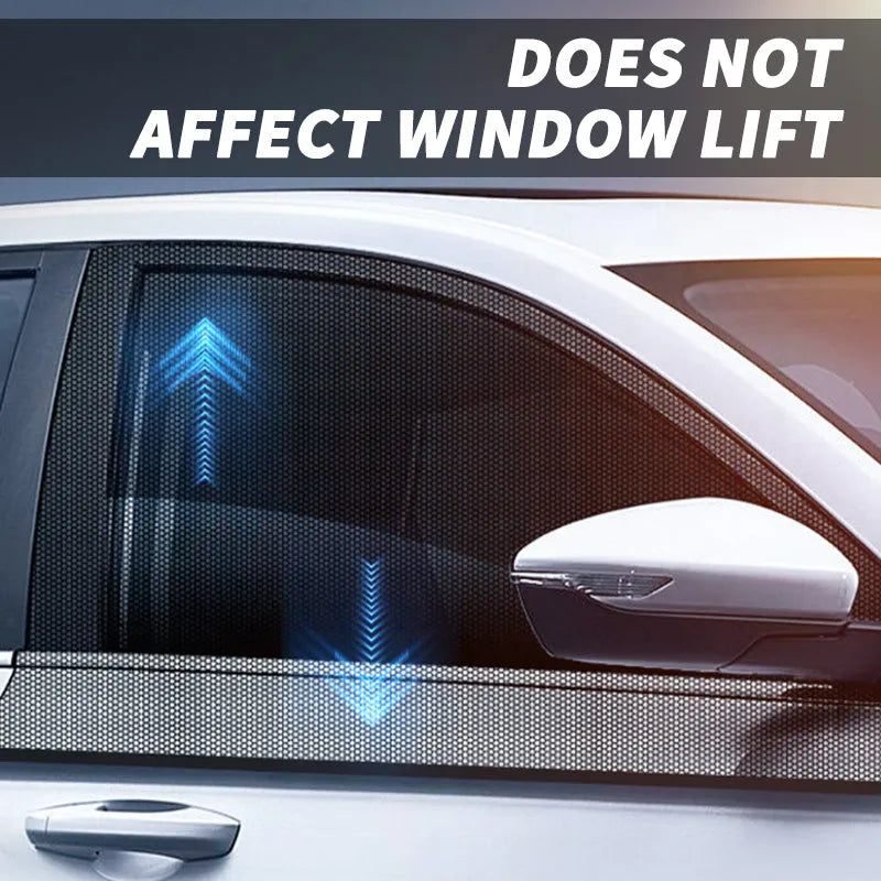 Car side window sunshades with mesh covering for sun and mosquito protection