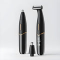 Multifunctional three-in-one electric shaver with USB charging in mysterious black
