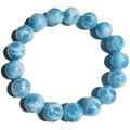 Blue bodhi bracelet with natural crystal sea-pattern stone and pearl accents in Maillard style arrangement