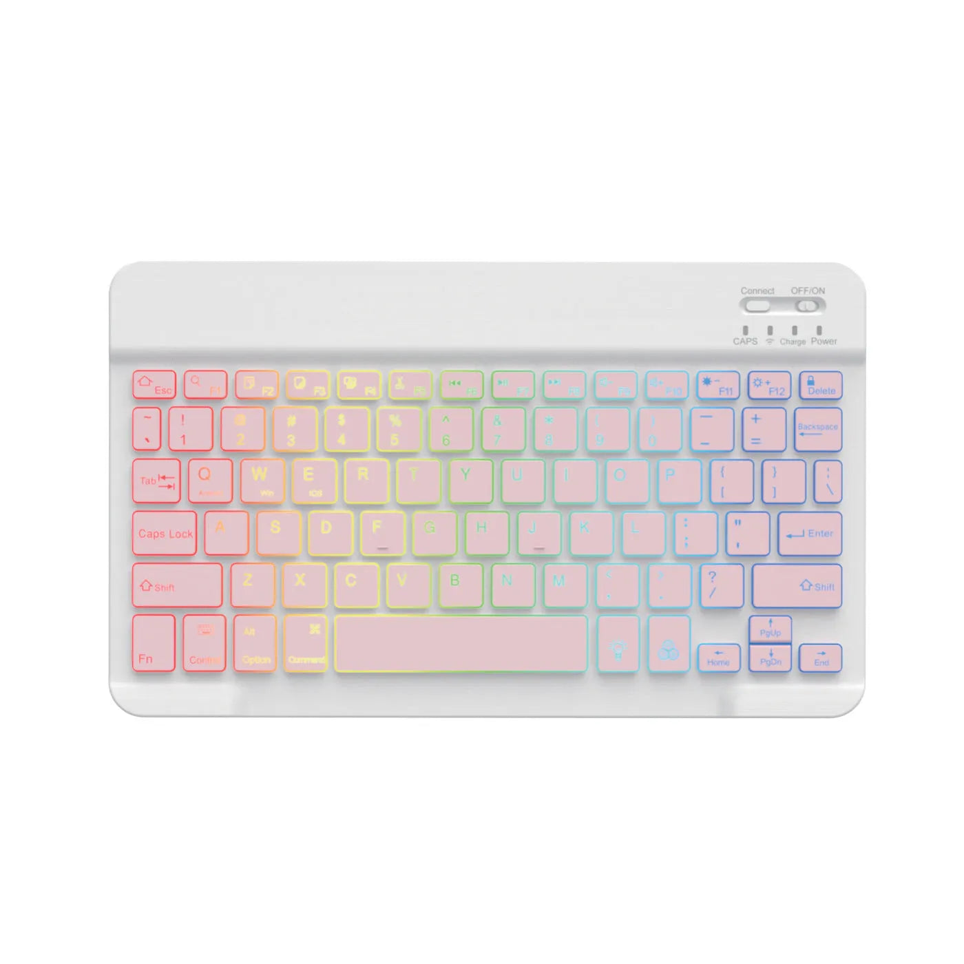 10-inch Bluetooth wireless keyboard with colourful backlight for tablets and mobile phones