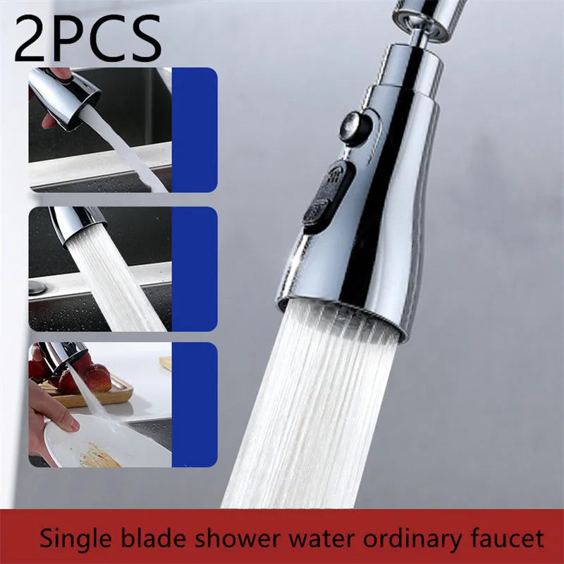Universal pressurised kitchen faucet sprayer nozzle with rotating head in matte black finish
