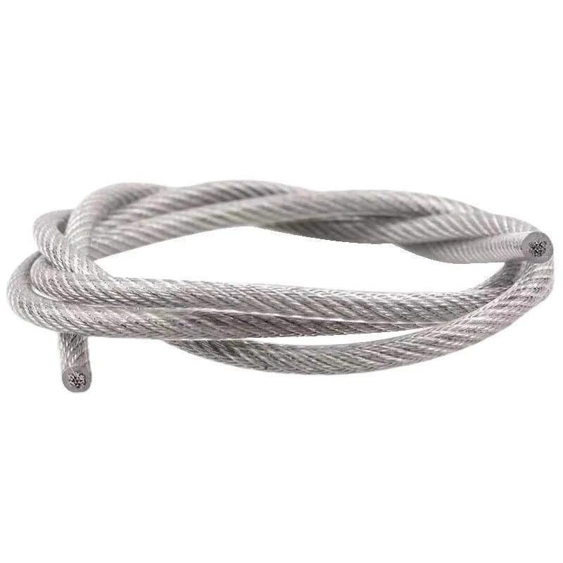 Coiled 304 stainless steel multi-strand security wire rope with coated finish