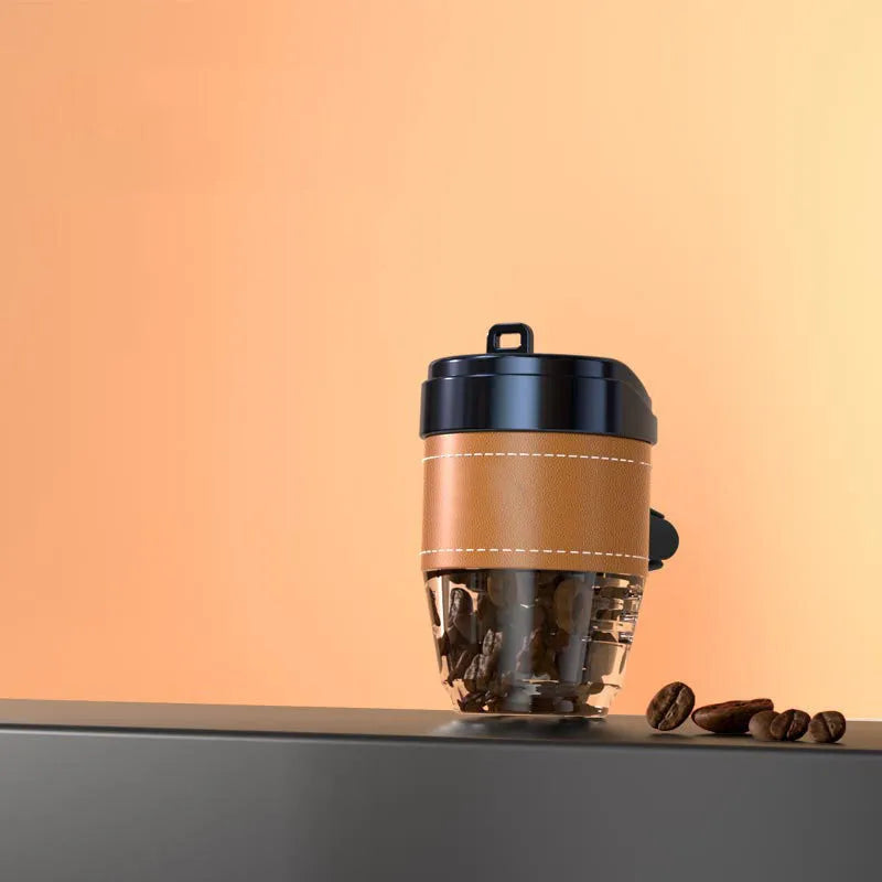 Plastic coffee cup shaped car air freshener with solid coffee beans fragrance in five colour options