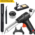 Black G102 alloy soldering gun set with light, five piece toolkit for electronics.