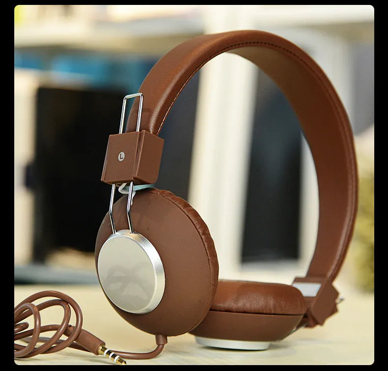 Wired head-mounted sports earphones with microphone and 3.5mm straight plug in multiple colour options