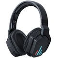 Luminous black wireless headphones with head-mounted design and noise reduction
