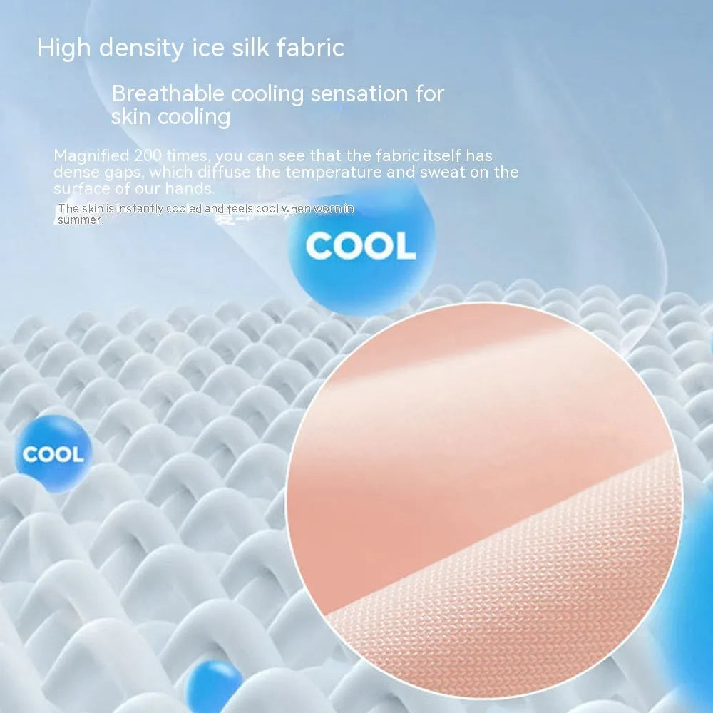 Women's thin sunscreen ice silk gloves with UPF50+ protection in multiple colour options