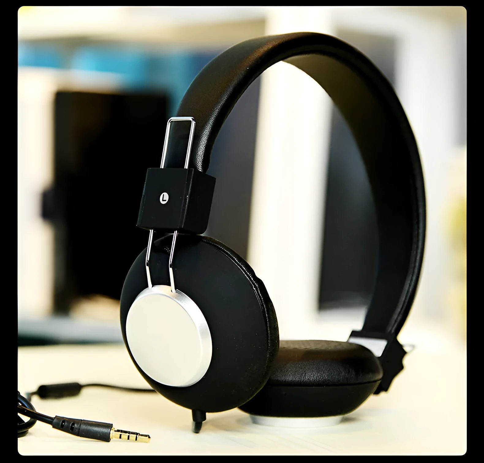 Wired head-mounted sports earphones with microphone and 3.5mm straight plug in multiple colour options