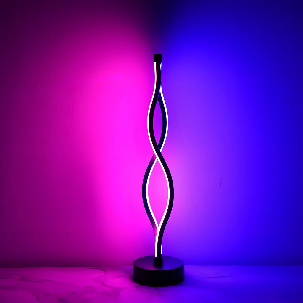 Black aluminium desk lamp with touch control and three-colour dimming button