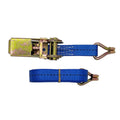 Ratchet tensioner double hook binding strap with steel hardware and polyester webbing