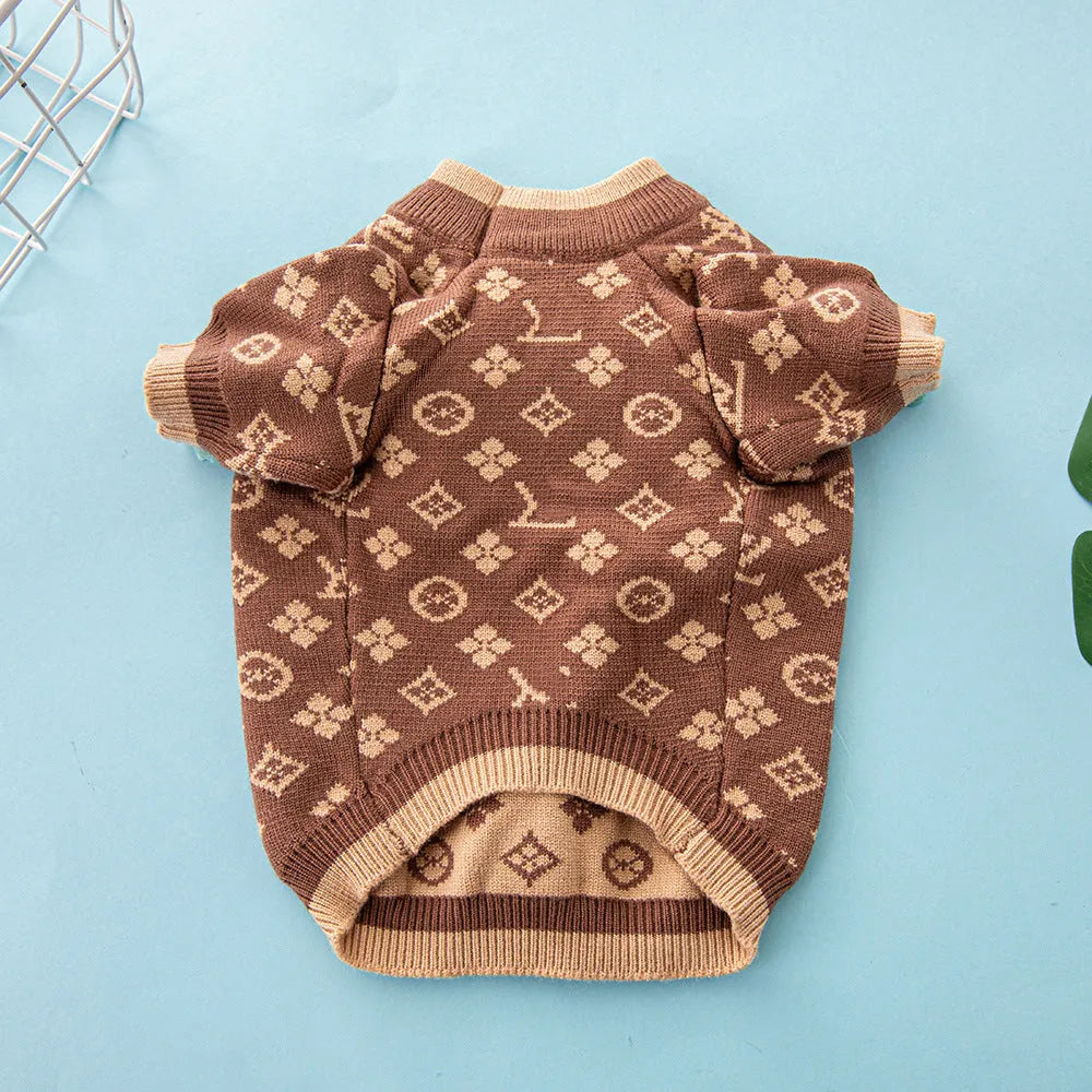 Wool pet dog sweater in European American style for autumn and winter wear