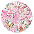 Pack of 50 cute Christmas-themed waterproof stickers in sizes from 4cm to 8cm.