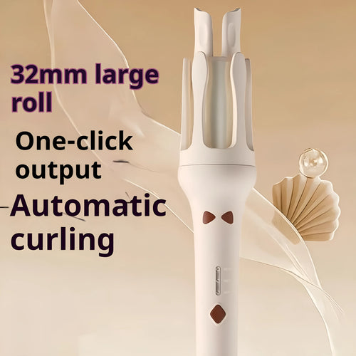 32mm automatic hair curler in white or chigo colour with pink, purple, green, or beige accents