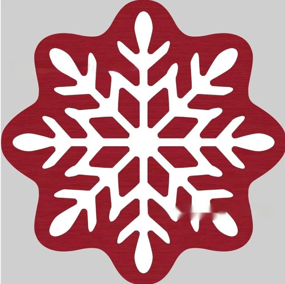 Christmas round pad design printed on a soft, square polyester fibre carpet.