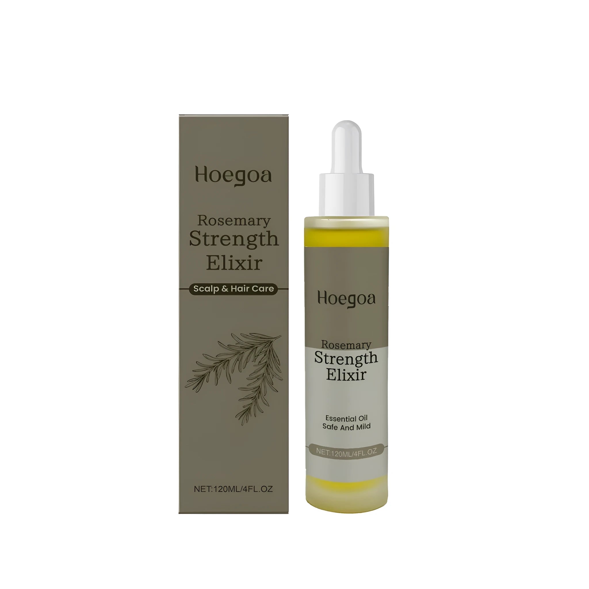 120ml bottle of rosemary hair tonic concentrate with ginger oil and vitamin E ingredients