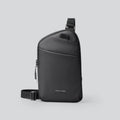 Men's elegant black lightweight crossbody bag made from oxford cloth.