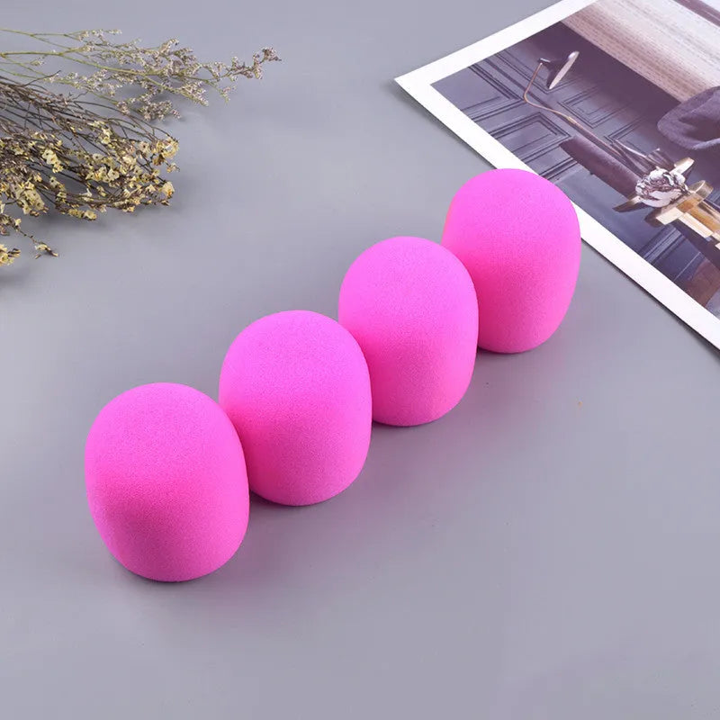 Pack of 4 multicoloured foam microphone cover sponges for ball shaped handheld stage mics in blue grey orange purple red wine red and yellow