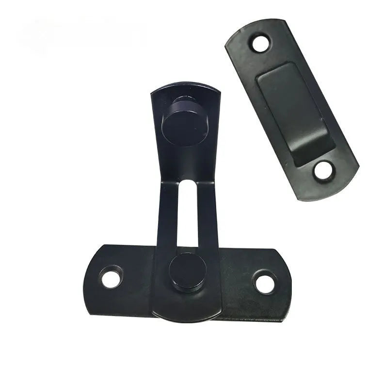 Warehouse sliding door lock with 90-degree hasp in carbon steel and stainless steel variants