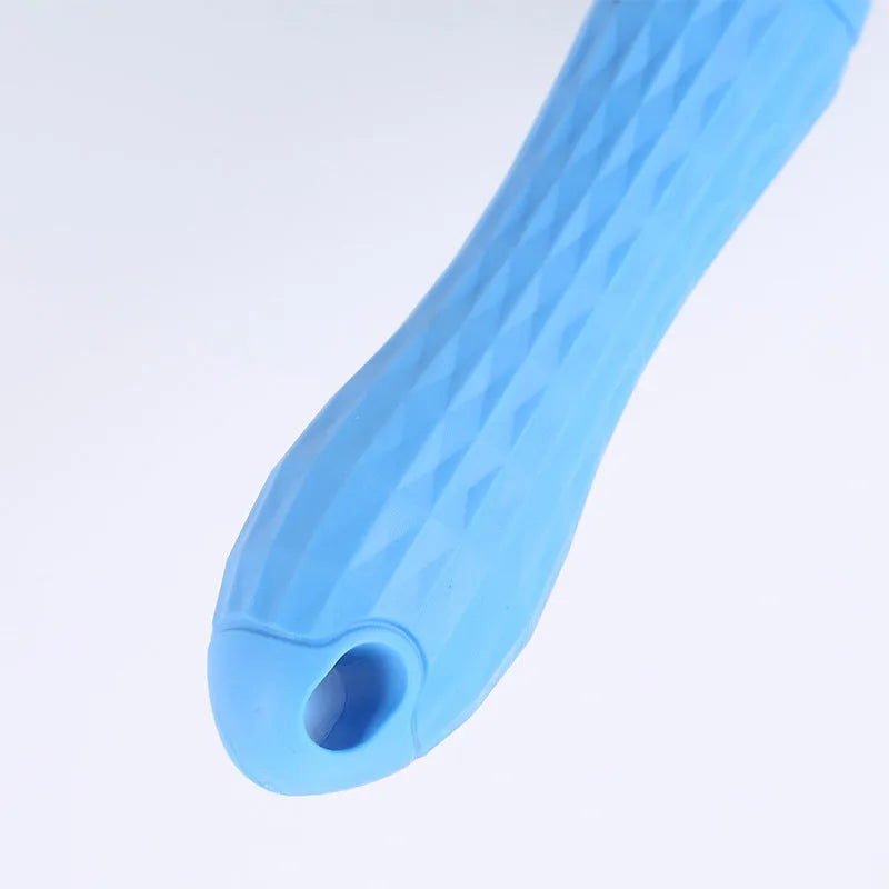Pet self-cleaning comb with thick steel needles, blue handle, 18.5cm length, for dogs and cats