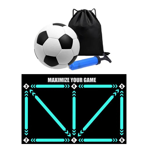 Cushion coloured rubber football training mat for indoor skill practice drills