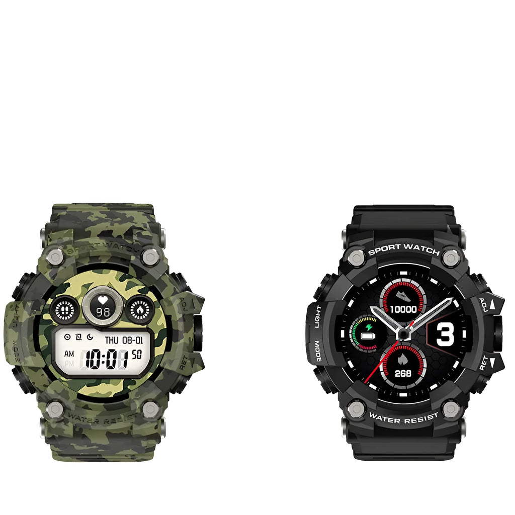 T6 tactical smart watch with 1.3-inch screen on wrist showing health monitoring display