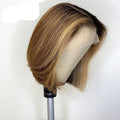 High temperature silk side split colour wig in coffee gradient, 70cm long hair wig for women