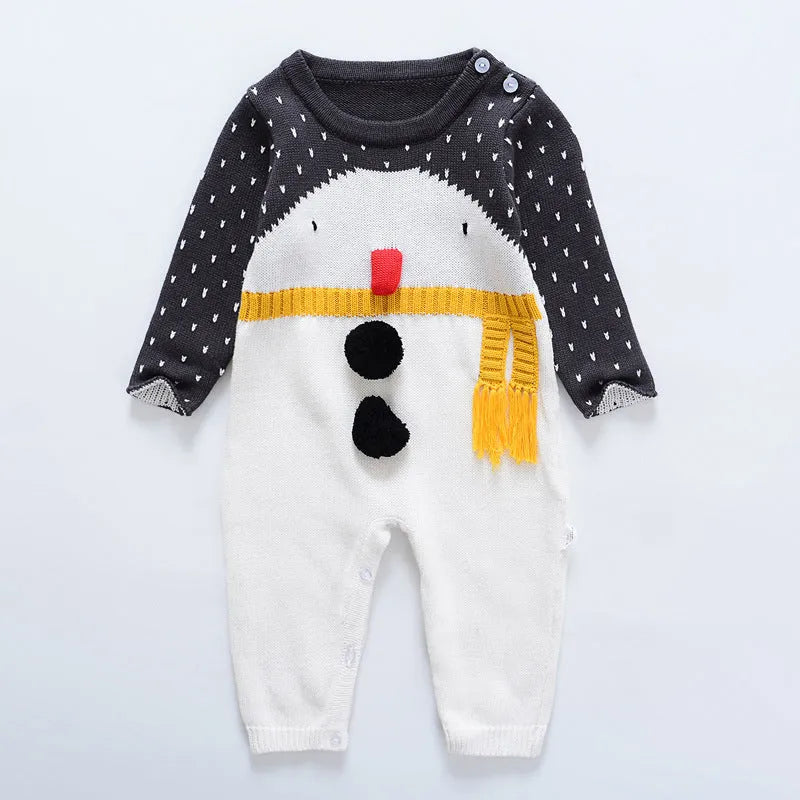 Baby knitted sweater jumpsuit in 95% cotton, long sleeves, concealed buttons, neutral beige colour, size 73cm