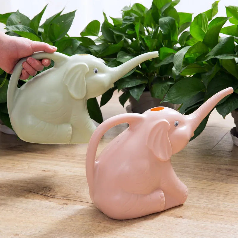 Elephant-shaped watering can for children with long nozzle in pink blue or green colours
