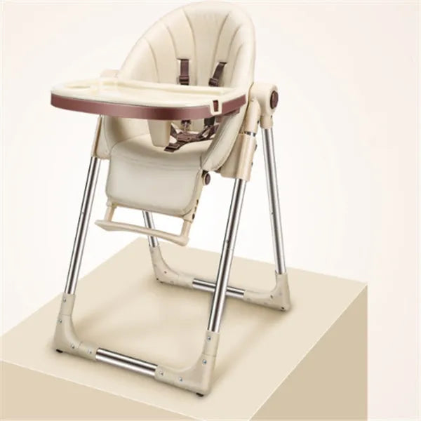 Baby chair with grow-up design, stable anti-fall structure, and waterproof plate in dream powder colour
