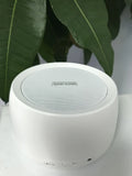 White noise sleep aid machine in white, USB powered, dimensions 110 x 110 x 62mm