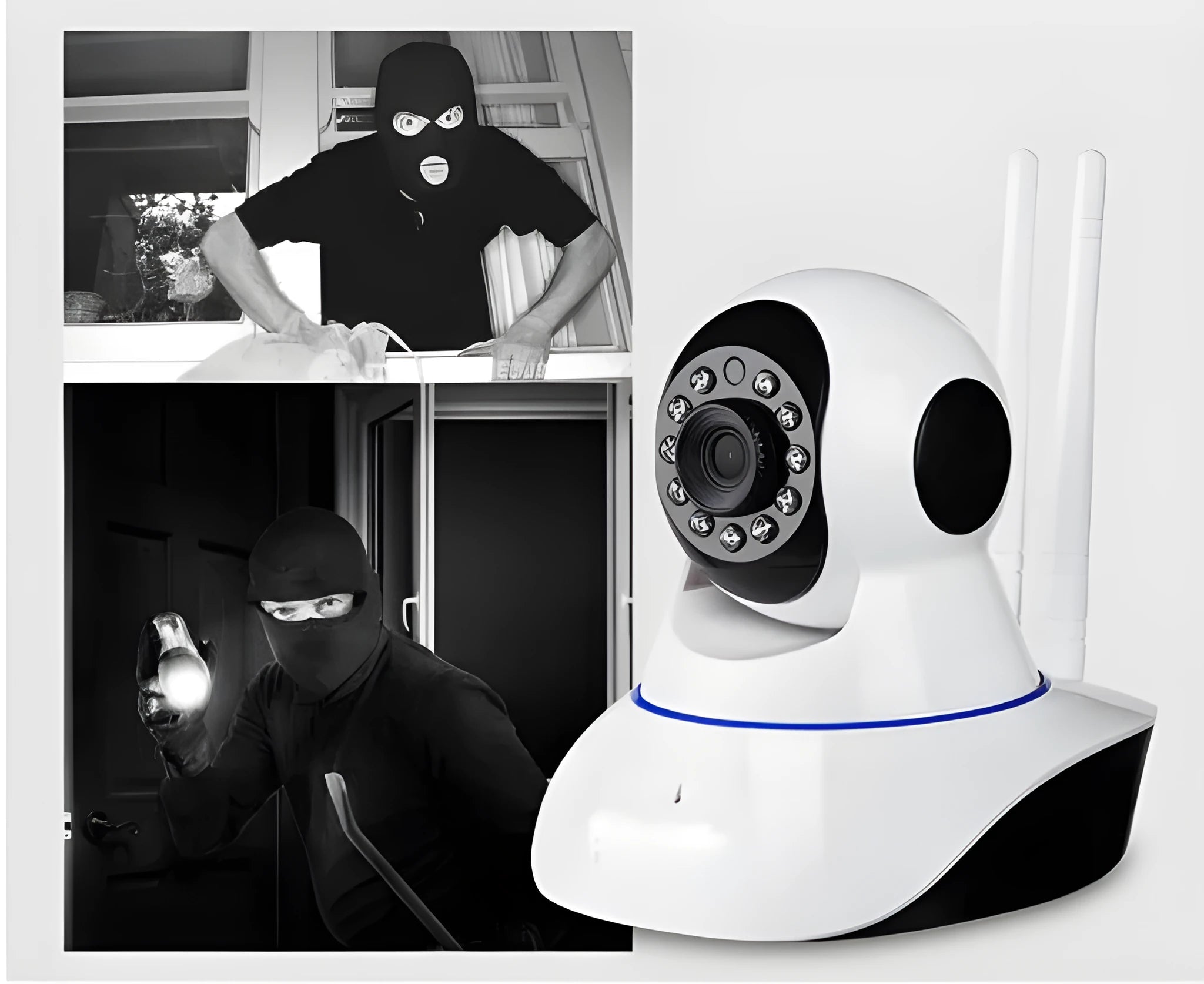 Wireless indoor dome camera with 1080P resolution, 3.6mm lens, and plastic case