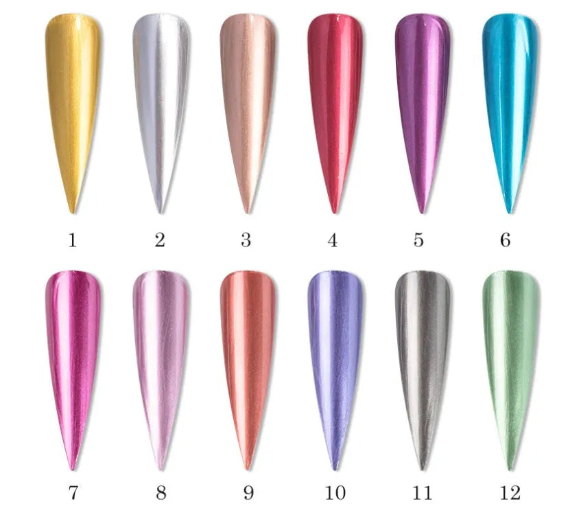 Mirror nail polish 8ml bottle in silver mirror finish with steel ball
