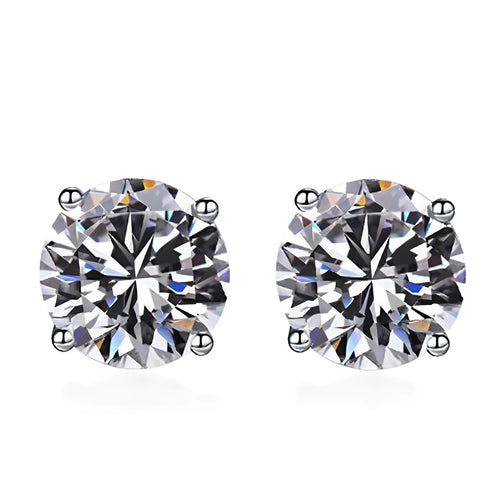 925 sterling silver earrings with round zircon stone, polished finish, drop style