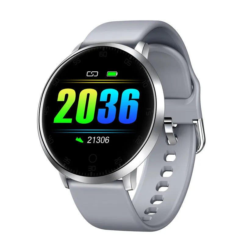 Ultra-thin zinc alloy smart health bracelet with 1.3-inch touch screen and silicone wrist strap