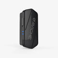 Black wearable air purifier necklace showing compact 80x37x24mm dimensions and plastic construction