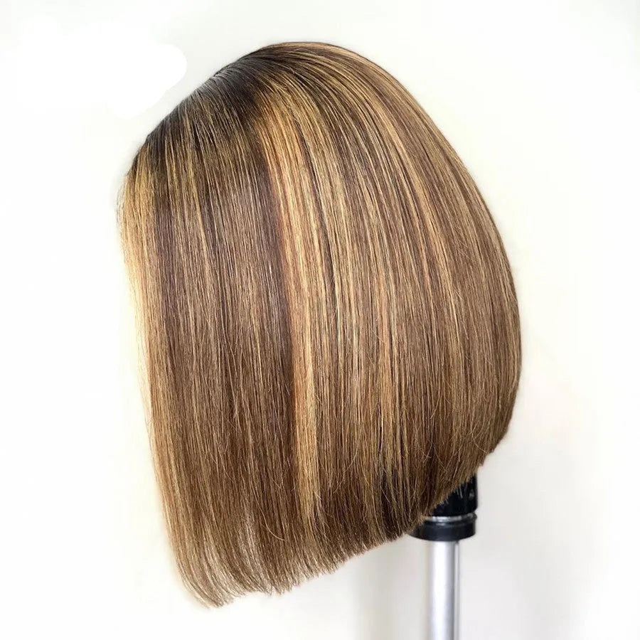 High temperature silk side split colour wig in coffee gradient, 70cm long hair wig for women