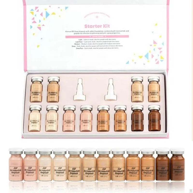 Korean cosmetics BB cream starter kit 8ml 12 vials with niacinamide and botanical extracts in mixed colours